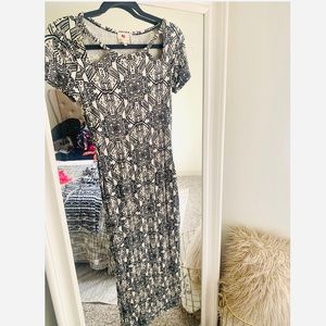 Black and White Midi Dress